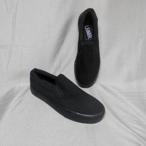 Leinier black canvas flat slip on sneakers mens 7